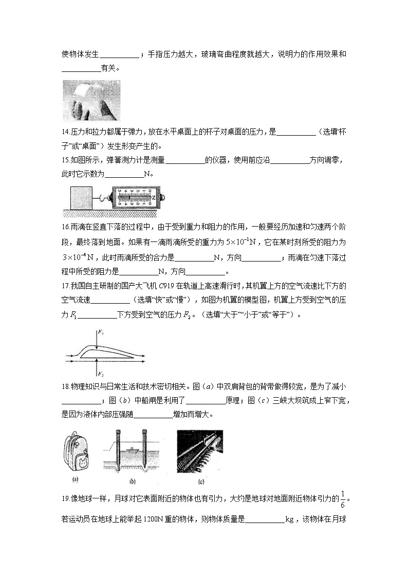 新疆维吾尔自治区吐鲁番市2024-2025学年八年级下学期期中物理试卷第3页