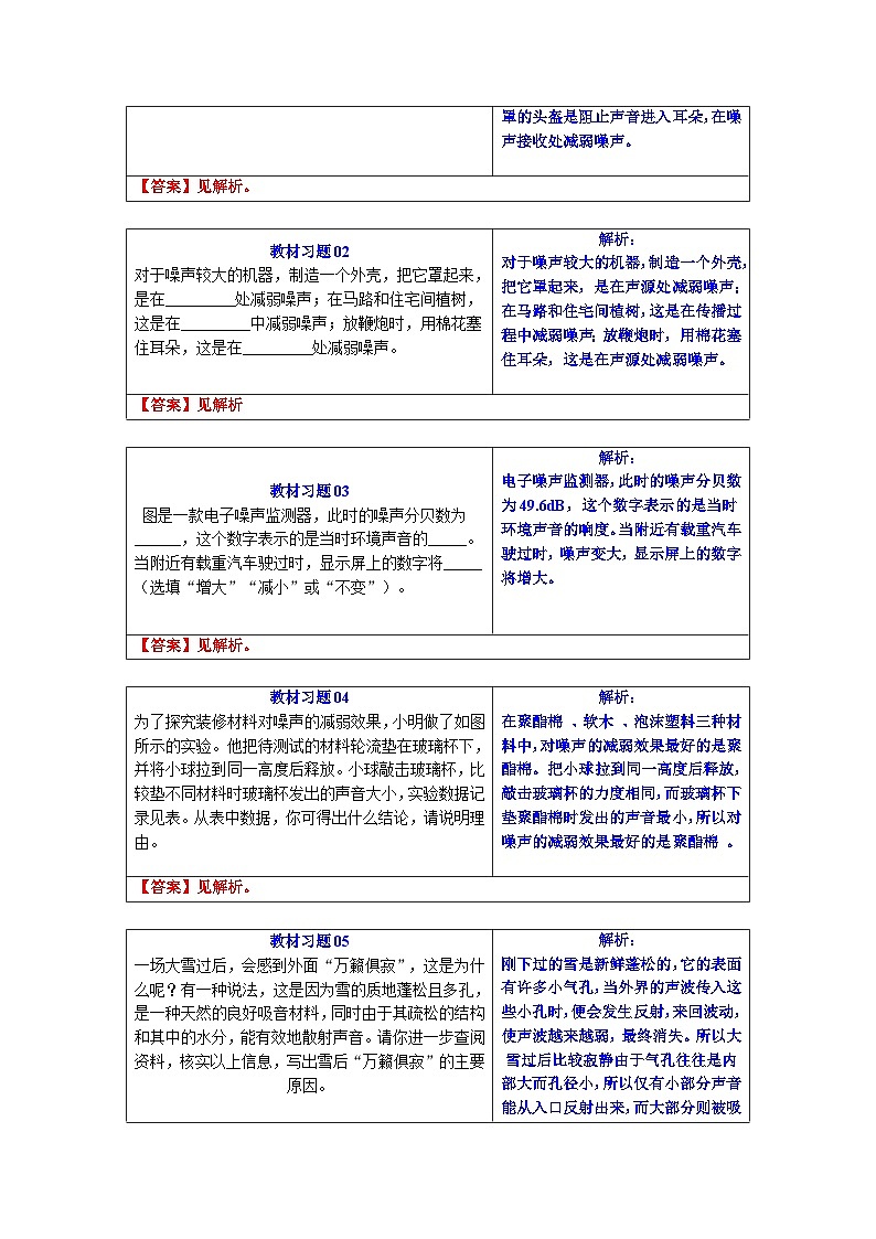 2025年秋沪科版八年级物理上册预习资料 第09讲 噪声控制与健康生活(预习)第3页