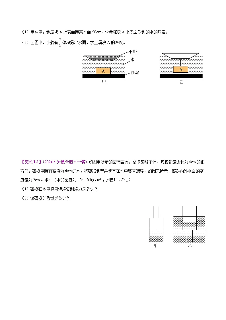 专题17 压轴题:密度、压强、浮力综合计算(原卷版)第2页