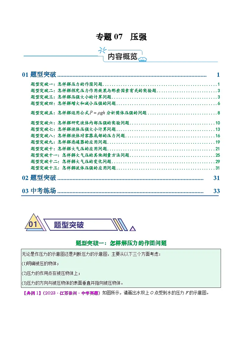 专题07 压强(解析版)第1页