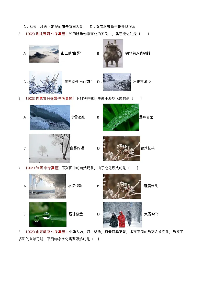 专题02 物态变化(查补知识·通关练)(原卷版)第2页