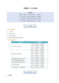 专题03 力与运动(复习)-2025年初中九年级物理（苏科版2024）暑假讲义（原卷版+解析版）