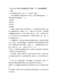 上海市嘉定区2024-2025学年八年级下学期期末真题物理试卷（解析版）