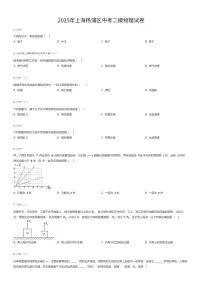 2025年上海杨浦区中考二模物理试卷（有答案解析）