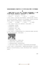 2024～2025学年吉林省长春市榆树市八号镇中学九年级上11月月考物理试卷