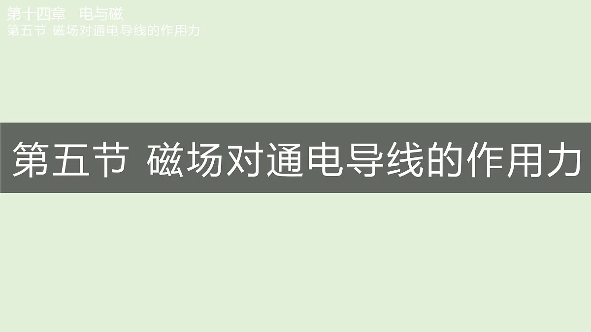 14.5 磁场对通电导线的作用力(课件)2025-2026学年北师大版九年级物理全册第1页