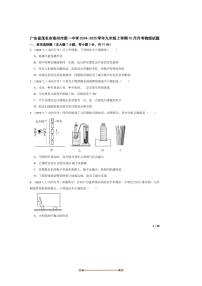 2024～2025学年广东省茂名市高州市第一中学九年级上10月月考物理试卷