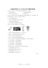 2024~2025学年广东省揭阳市惠来县九年级上期中物理试卷