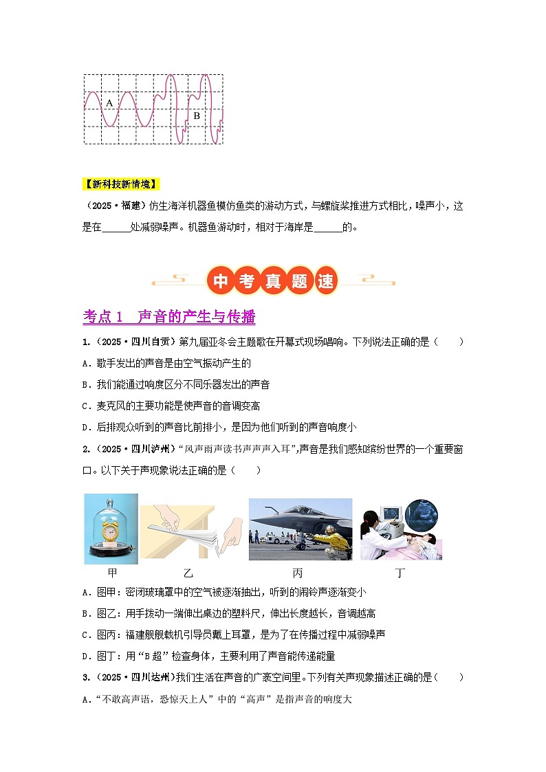 2025年中考物理真题分类汇编:专题01 声现象(全国通用)(第01期)(原卷版)第2页