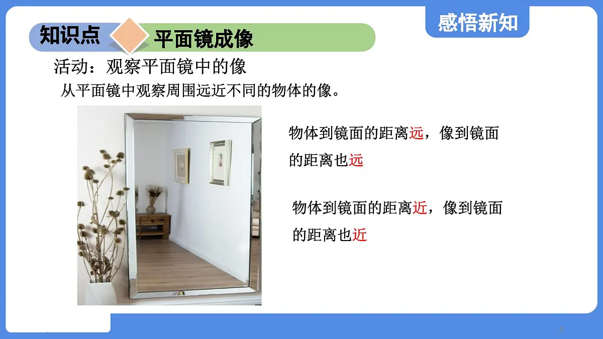 苏科版八年级物理上册 第二章 第三节 平面镜(学习、上课课件)第8页