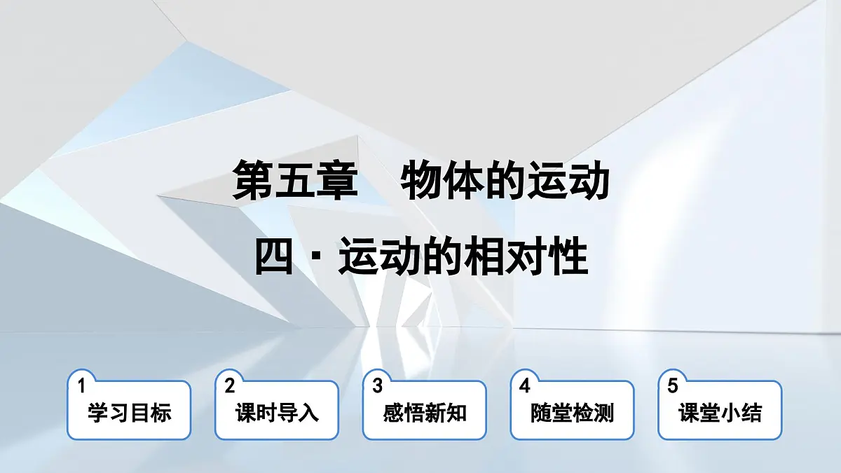苏科版八年级物理上册 第五章 第四节 运动的相对性(学习、上课课件)第1页