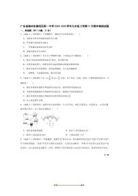 2024～2025学年广东省惠州市惠阳区第一中学九年级上期中物理试卷