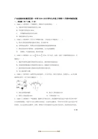 2024～2025学年广东省惠州市惠阳区第一中学九年级上期中物理试卷