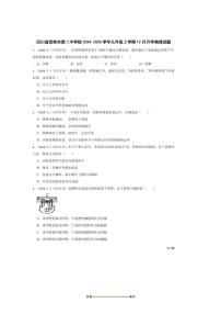 2024~2025学年四川省宜宾市第二中学校九年级上12月月考物理试卷