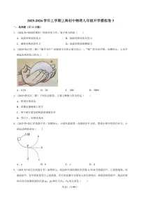 2025-2026学年上学期上海初中物理九年级开学模拟卷3含答案