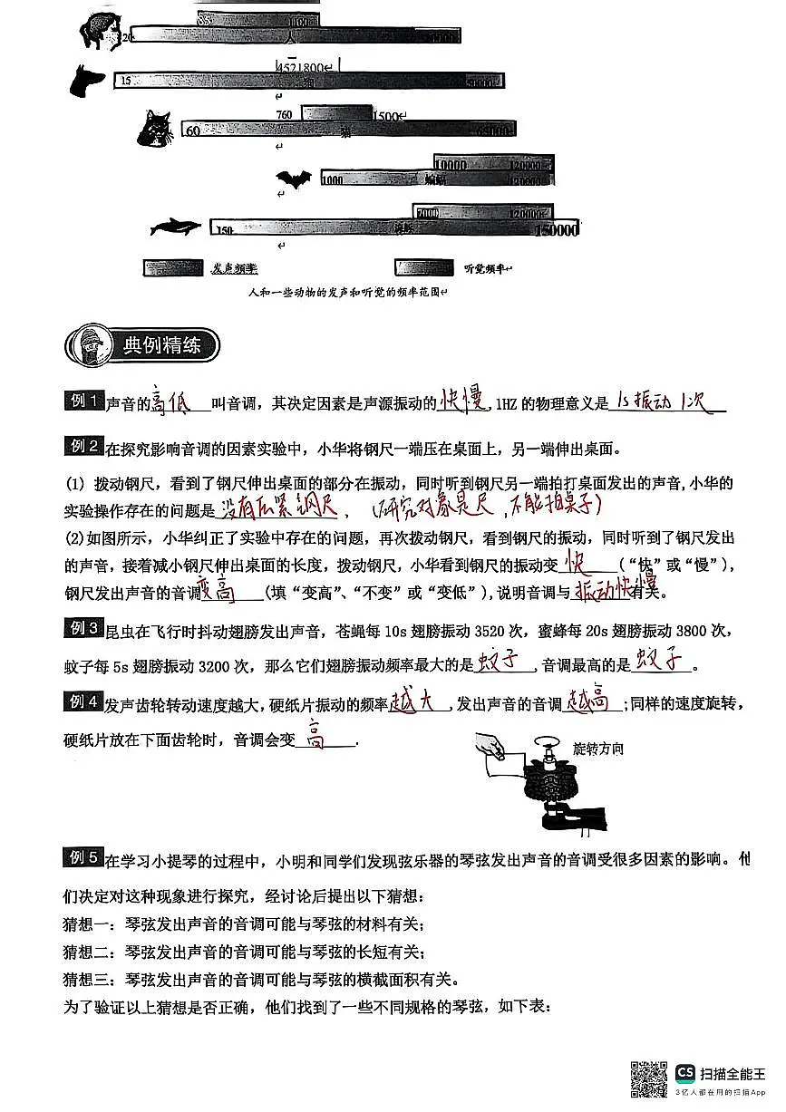 第二讲声音的三大特性(答案)第1页