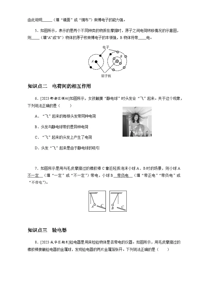 3.1电现象 分层练习(含答案) 2025-2026学年物理教科版(2024)九年级上册第2页