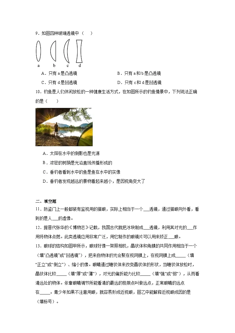 人教版物理八年级上册 第五章 透镜及其应用 期末复习巩固第3页