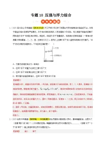 三年(2023-2025)中考物理真题分类汇编:专题10 压强与浮力综合(解析版)
