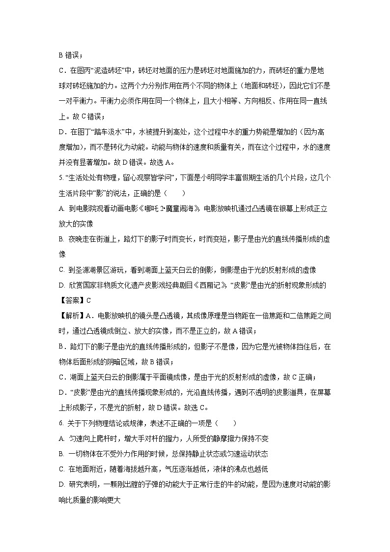 2025年山东省济宁市泗水县中考三模物理试题(解析版)第3页