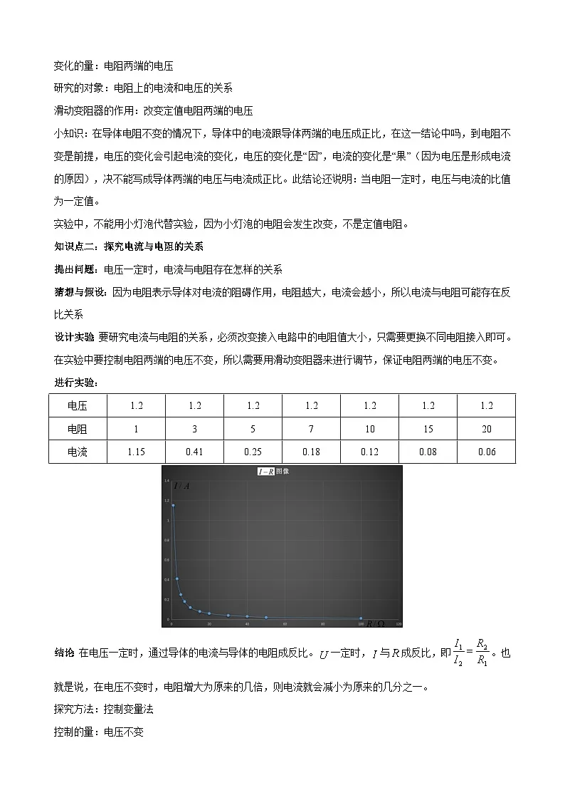 2025-2026学年人教九年级物理课时17.1电流与电压和电阻的关系 名师教学设计第2页