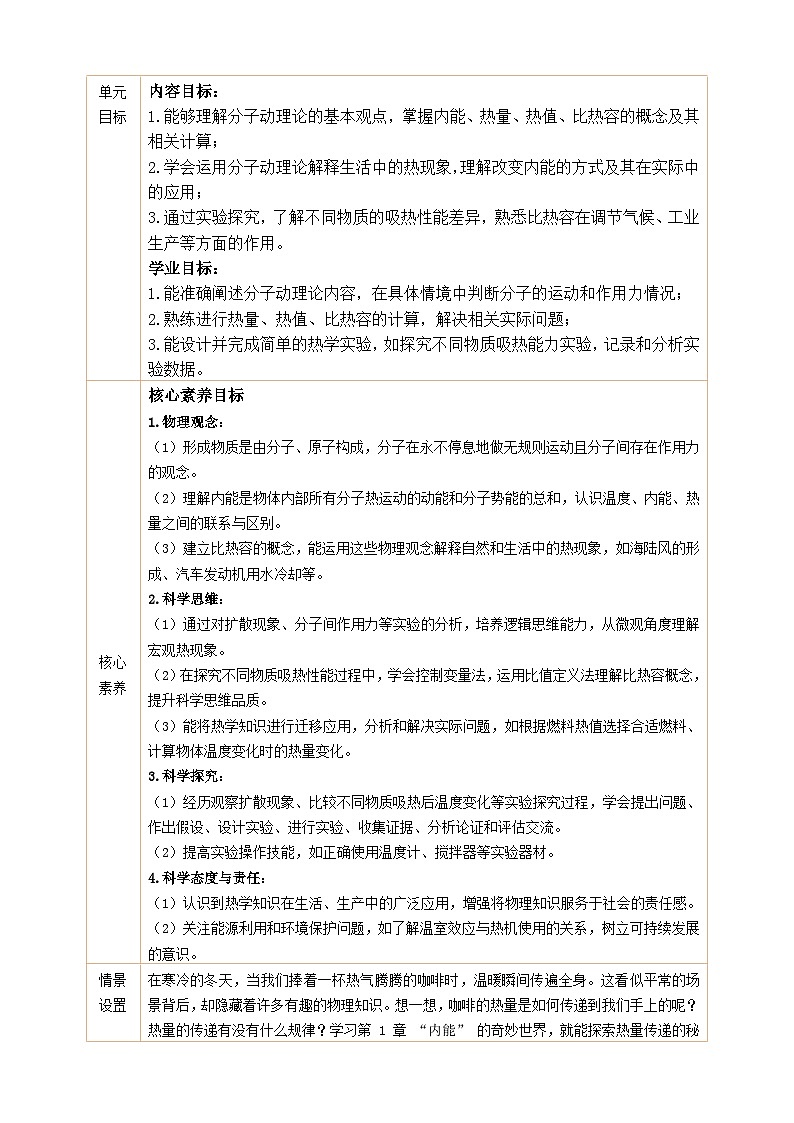 【大单元教学】《第1章 内能》大单元整体教学设计第3页