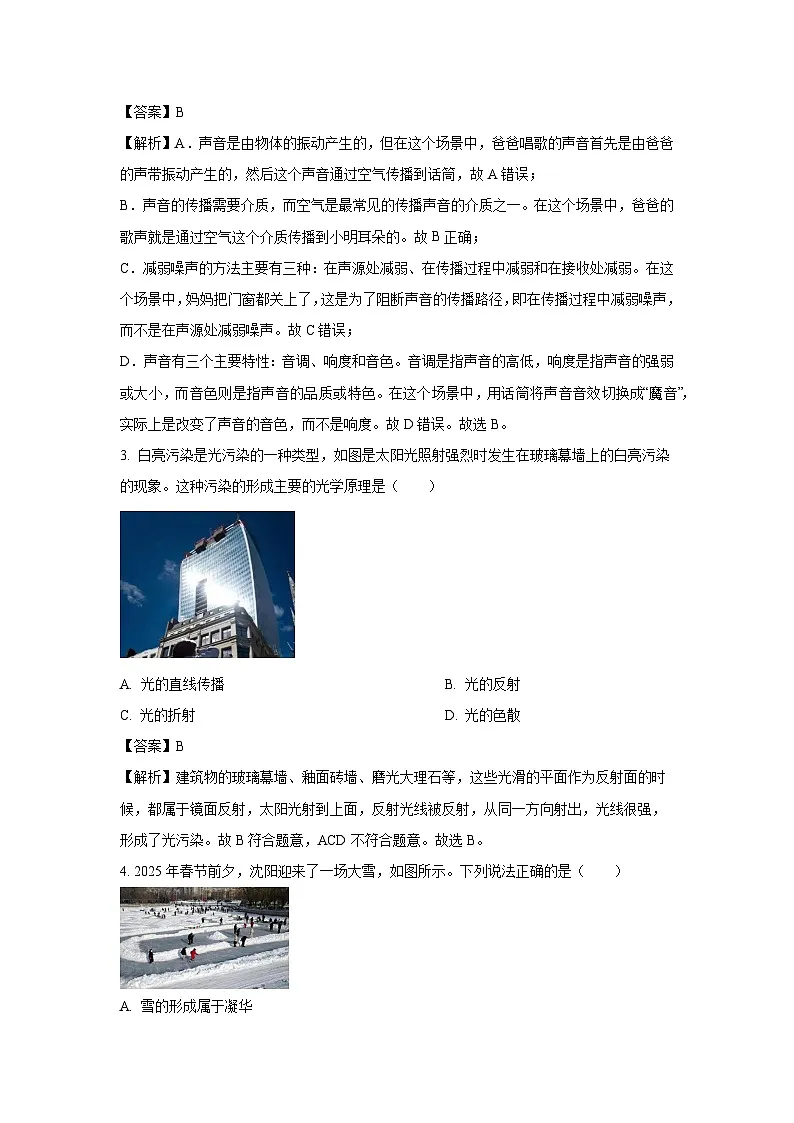2025年辽宁省丹东市凤城市中考二模 (1)物理试卷第2页