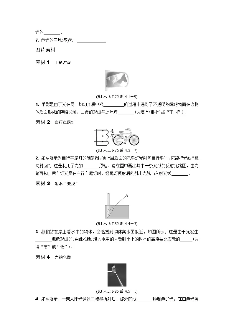 2026中考物理总复习-知识点总结(填空版)(附答案)第3页