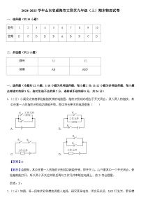2024-2025学年山东省威海市文登区九年级（上）期末物理试卷+答案
