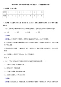 2024-2025学年山西省运城市九年级（上）期末物理试卷+答案