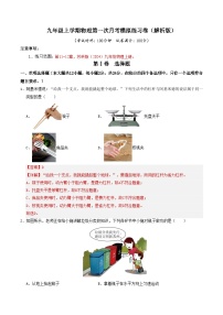 九年级上学期物理第一次月考模拟练习卷（苏州专用）（解析版）