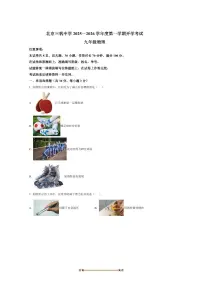 北京市三帆中学2025~2026学年九年级上开学考试物理试卷(含答案)