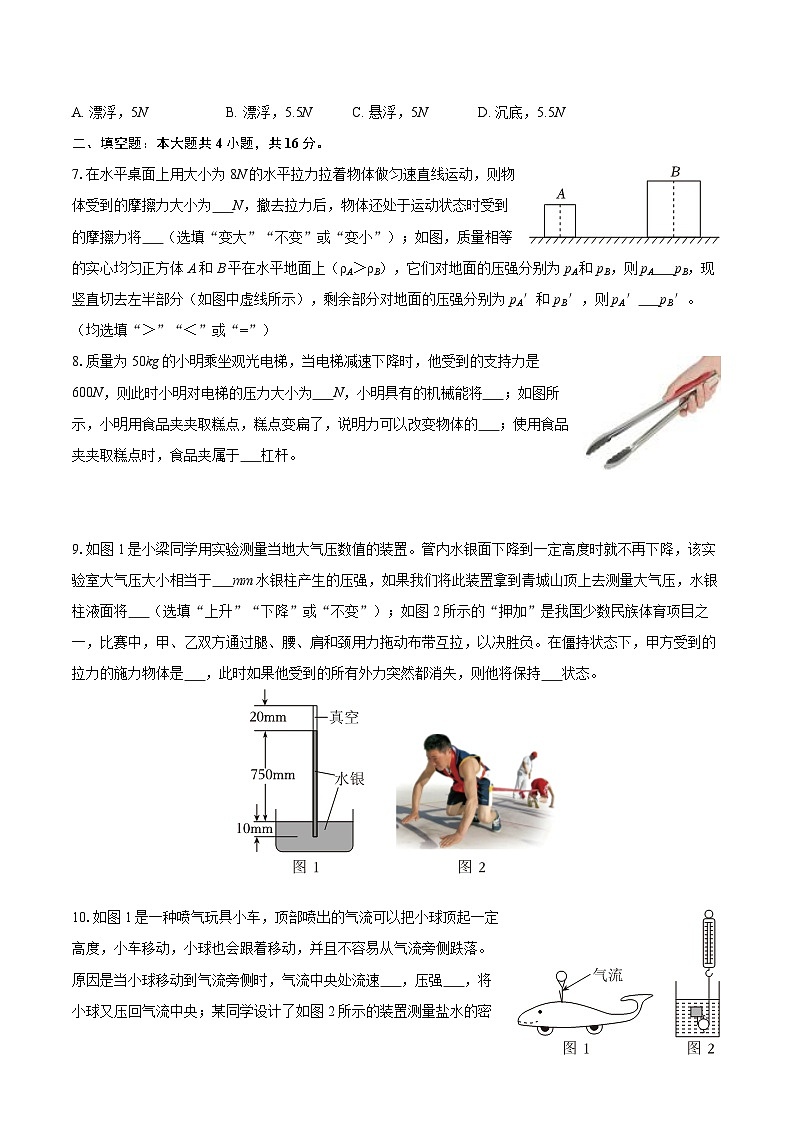 2024-2025学年吉林省吉林十三中八年级(下)期末物理试卷-自定义类型第2页