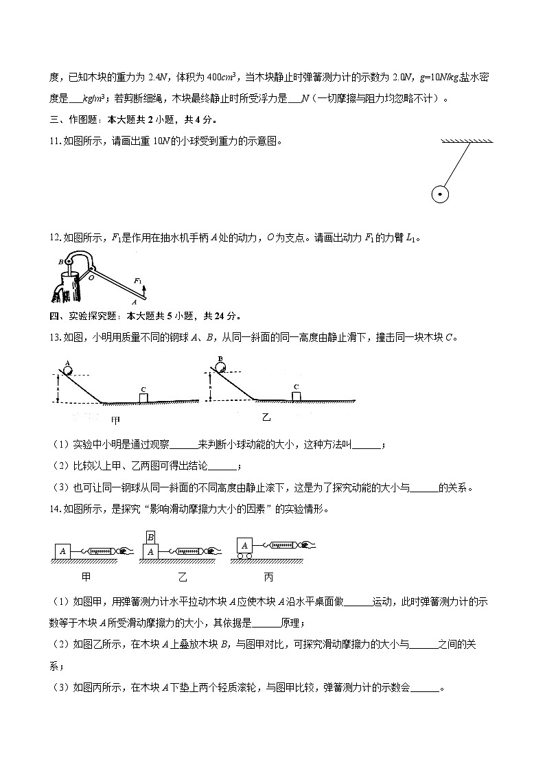 2024-2025学年吉林省吉林十三中八年级(下)期末物理试卷-自定义类型第3页