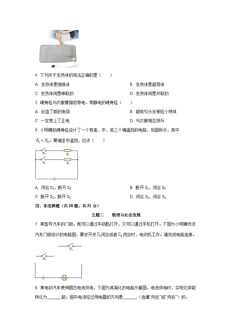 广东省深圳市2024-2025学年九年级中考适应性考试-初中物理试卷(学生版)第2页
