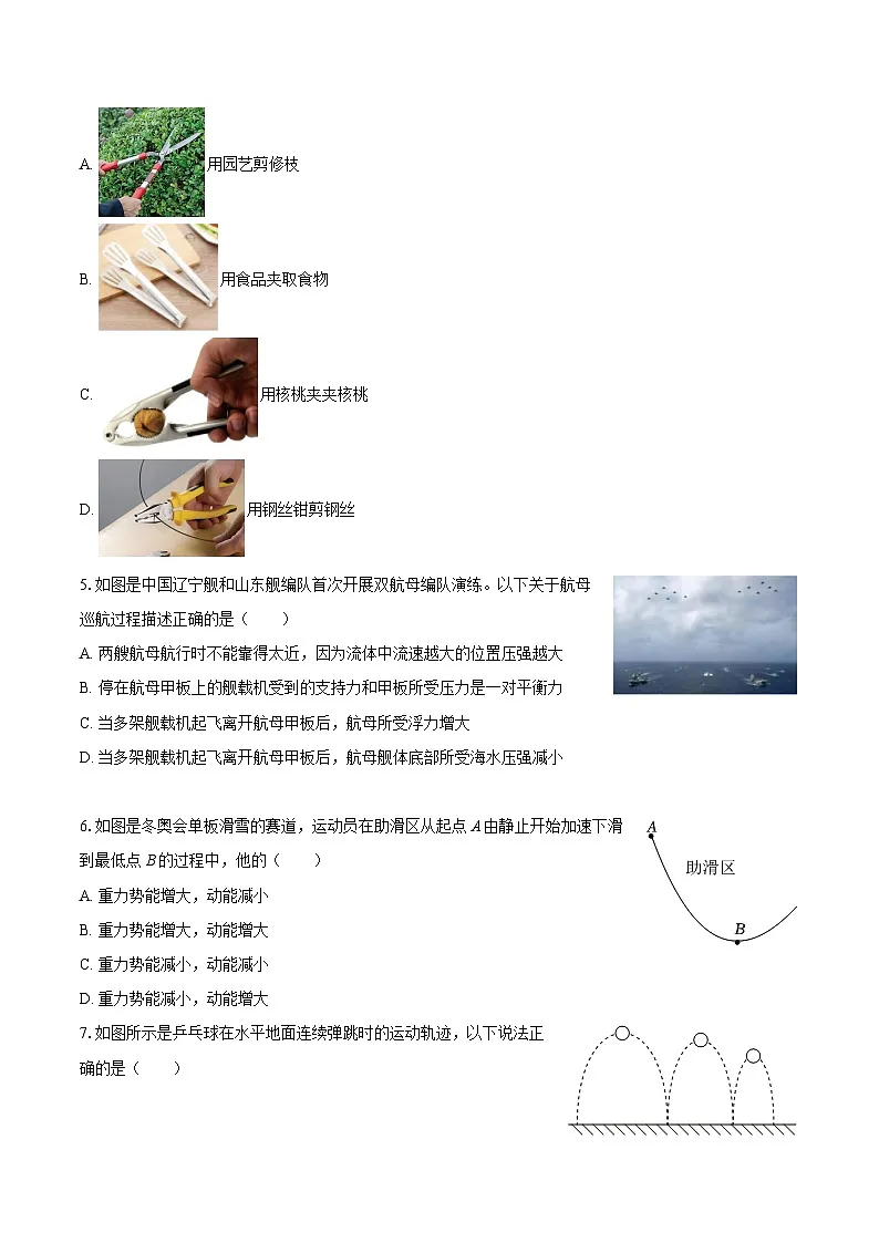 2024-2025学年山东省德州市武城县八年级(下)期末物理试卷-自定义类型第2页