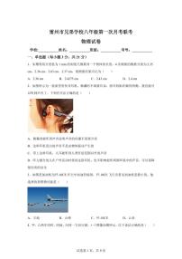 广东省湛江市雷州市兄弟学校联考2025~2026学年八年级上学期（9月）月考物理试题（附答案）