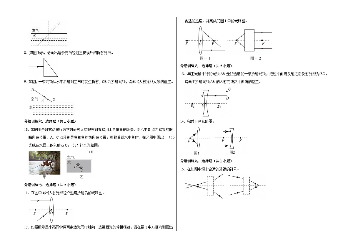 光学模块-光学作图专题(广州专训)2026年中考物理二轮复习-专题习题【含解析】第2页