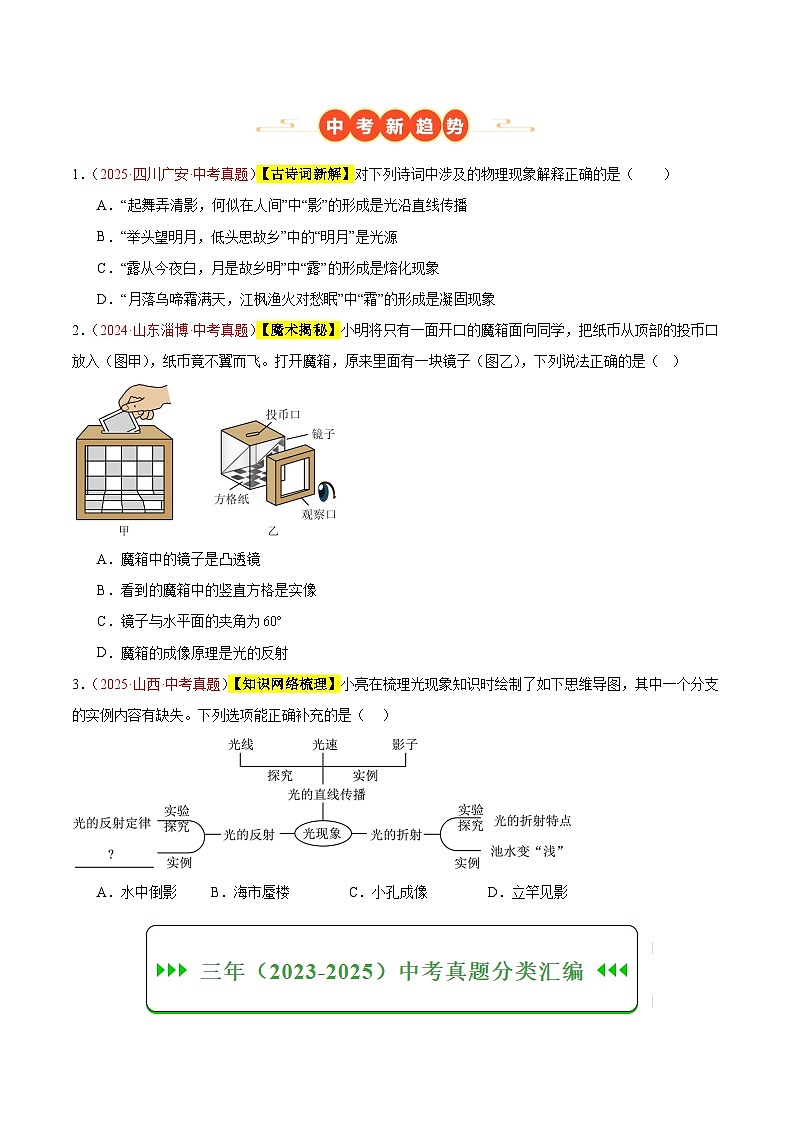专题02 光现象(一)(全国通用)(原卷版)第2页