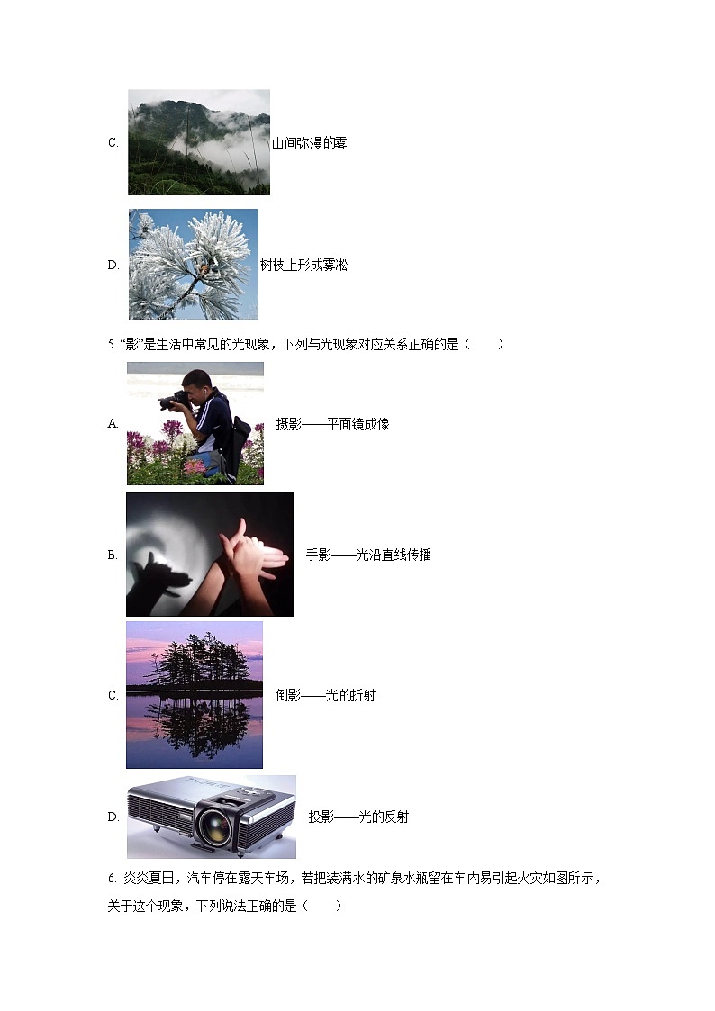 重庆市忠县2024-2025学年八年级上学期期中考试物理试卷(学生版)第2页