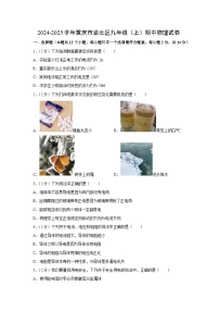 重庆市渝北区2024-2025学年九年级上学期期中物理试卷（学生版）