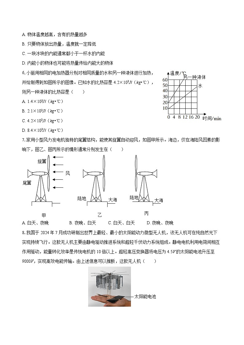 2025-2026学年山东省枣庄十五中九年级(上)第一次段考物理试卷-自定义类型第2页