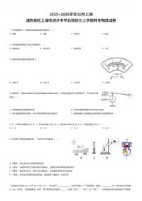 2025~2026学年10月上海浦东新区上海市进才中学北校初三上学期月考物理试卷（有答案解析）