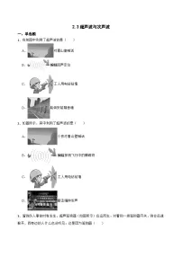 物理八年级全册（2024）超声波与次声波课后测评