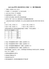 2025-2026学年上海市闵行区九年级（上）期中物理试卷-自定义类型