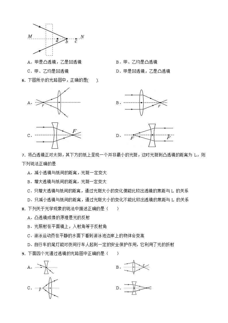 4.1凸透镜与凹透镜随堂同步练习 沪科版物理八年级全一册第2页