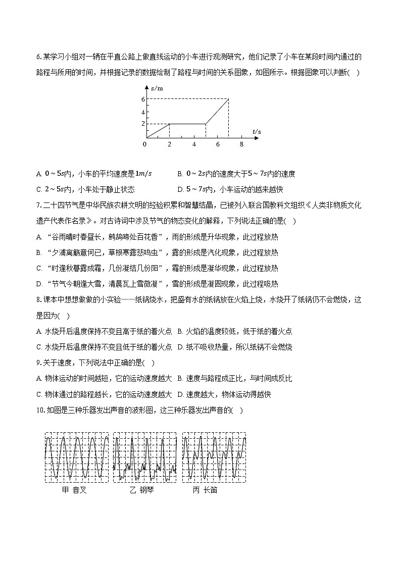 2025-2026学年河北省石家庄市新华区八年级(上)期中物理试卷第2页