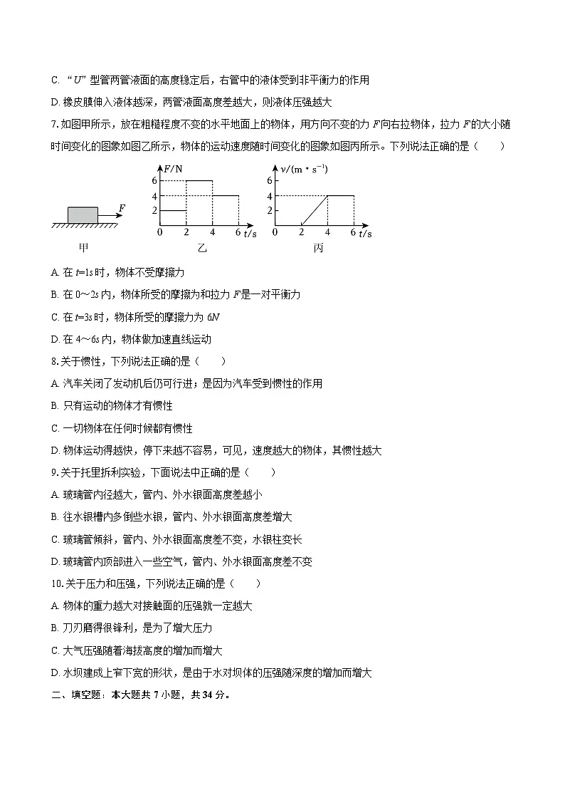 2024-2025学年青海省西宁市海湖中学八年级(下)期中物理试卷-自定义类型第2页