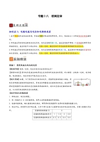 2026届中考物理一轮复习精讲精练专题18 欧姆定律（2份，原卷版+解析版）