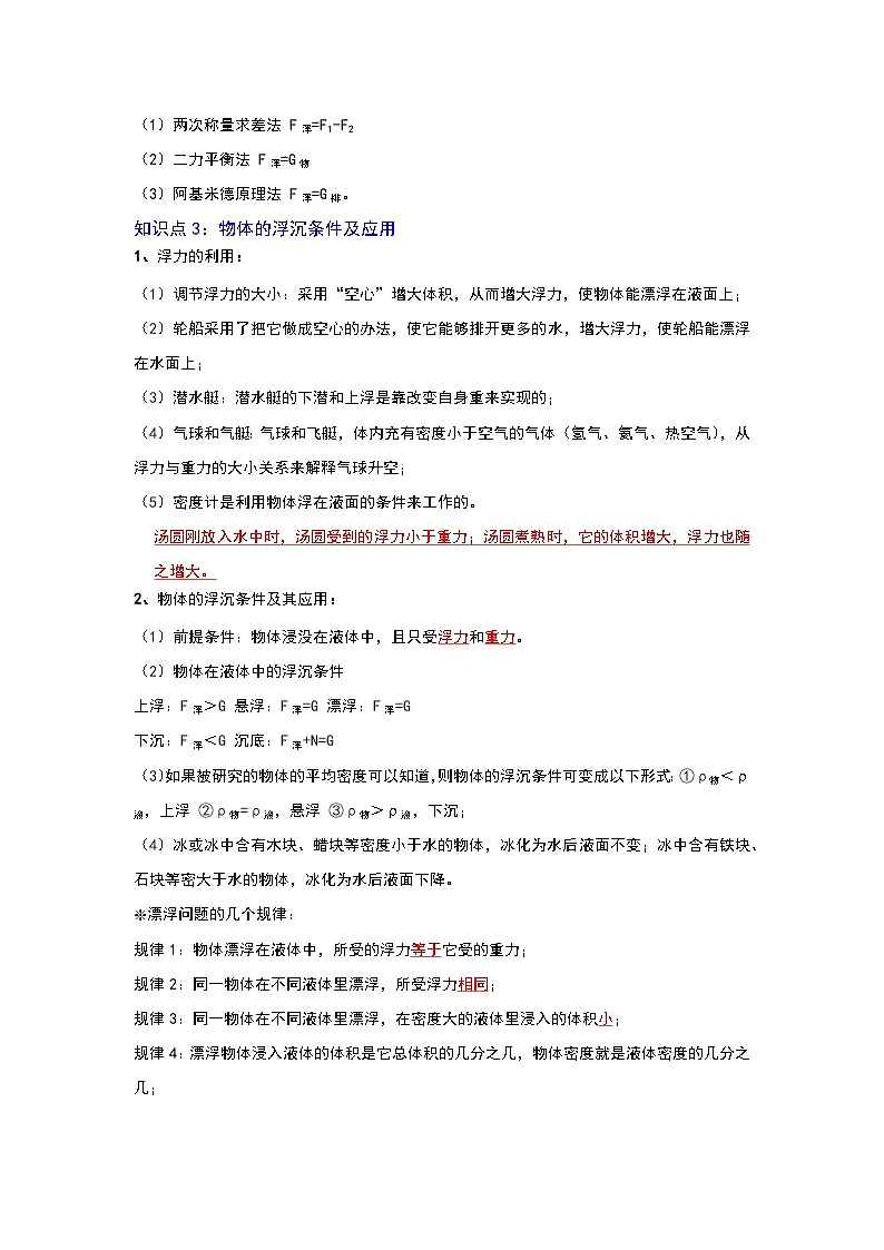 (人教版)中考物理一轮复习考点讲与练第十章 浮力(解析版)第2页